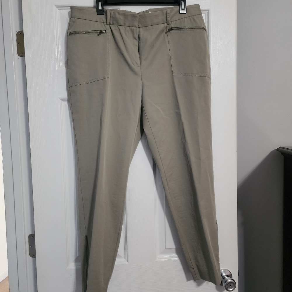 New, tagged.  Nordstrom brand pants.  Color is olive-gray, size 14, & crop fit.